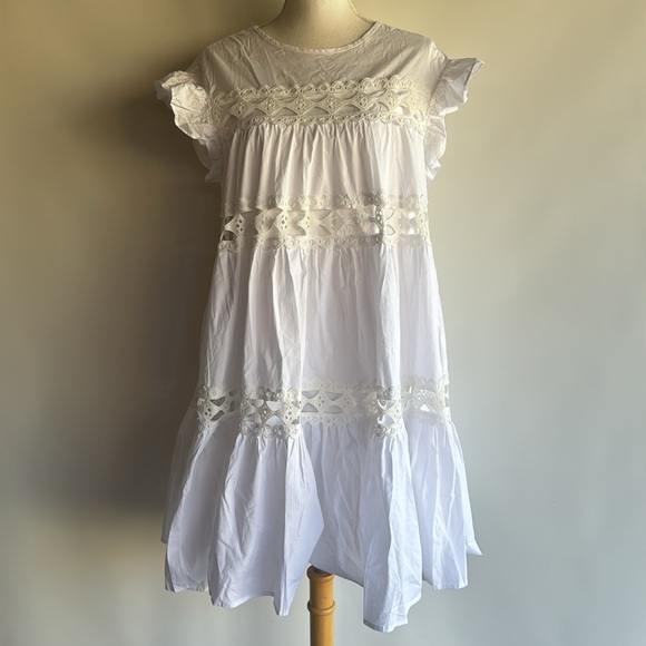 Devotion Twins Lace Tiered Tunic Dress - sz S - Picture 2 of 8